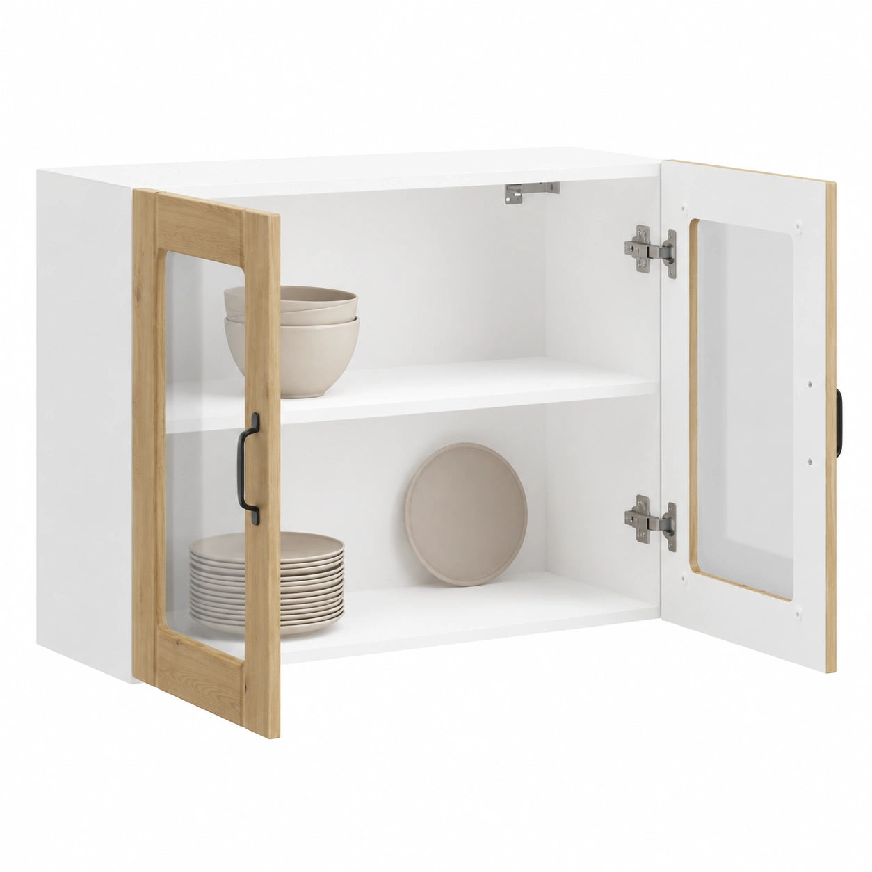 Schrank – 80 × 31 × 60 cm, mit Stauraum, aus Holzwerkstoff und Eichenholz, Artisan-Eiche, für Esszimmer und Küche