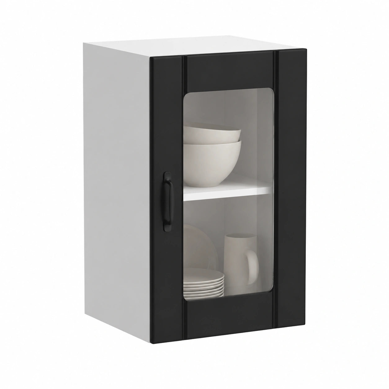 Schrank – 40 × 31 × 60 cm, mit Stauraum, aus Holzwerkstoff, Schwarz, für Esszimmer