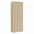 Büroschrank – 60 × 32 × 190 cm, aus Holzwerkstoff und Eichenholz, Sonoma-Eiche, für Büro