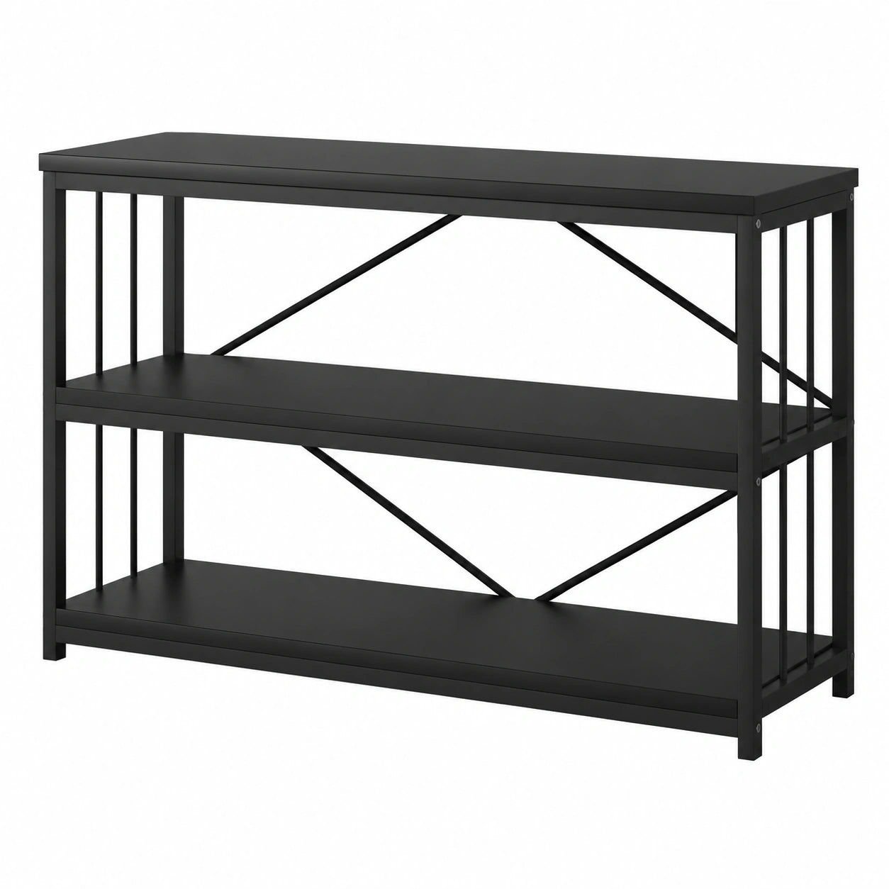 Konsolentisch – 140 × 34 × 74 cm, aus Holz, Schwarz, für Wohnzimmer