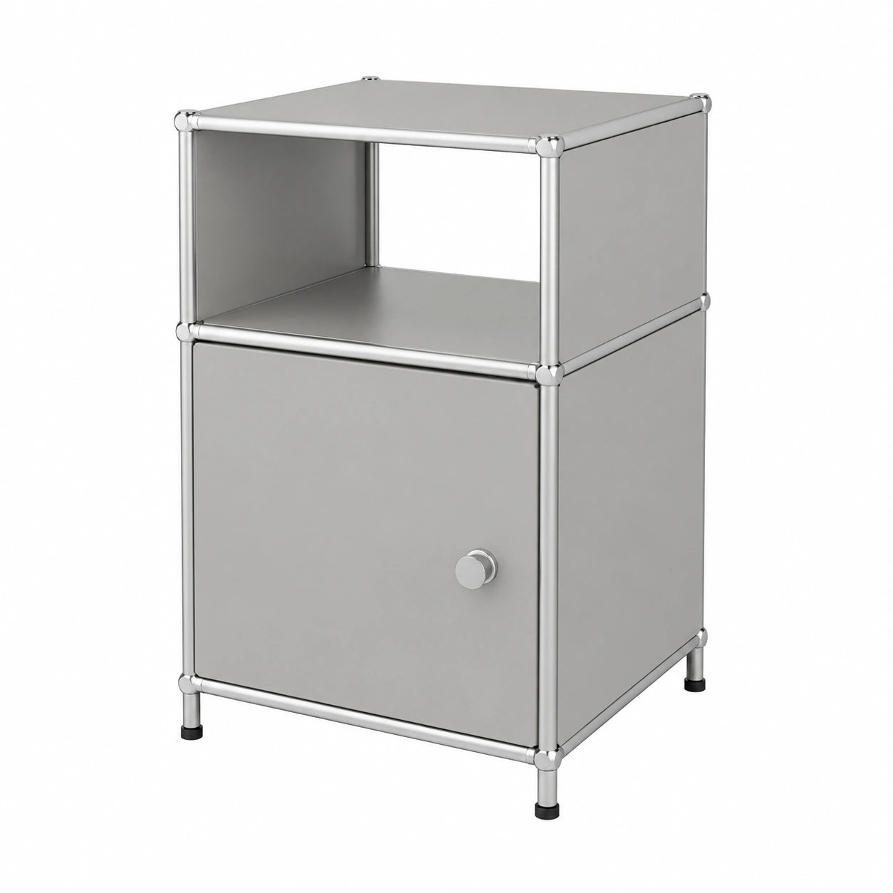 Regal – moderner Stil, modular, aus Metall, Grau, für Wohnzimmer, Büro und Flur