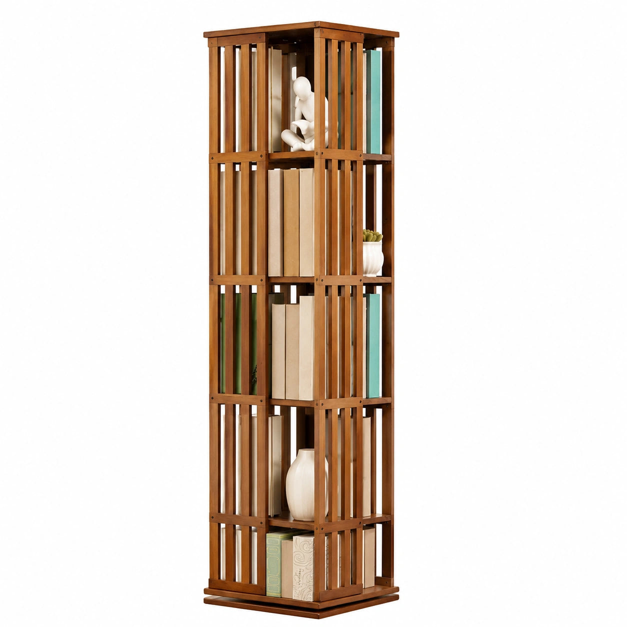 Bücherregal – drehbar, aus Bambus