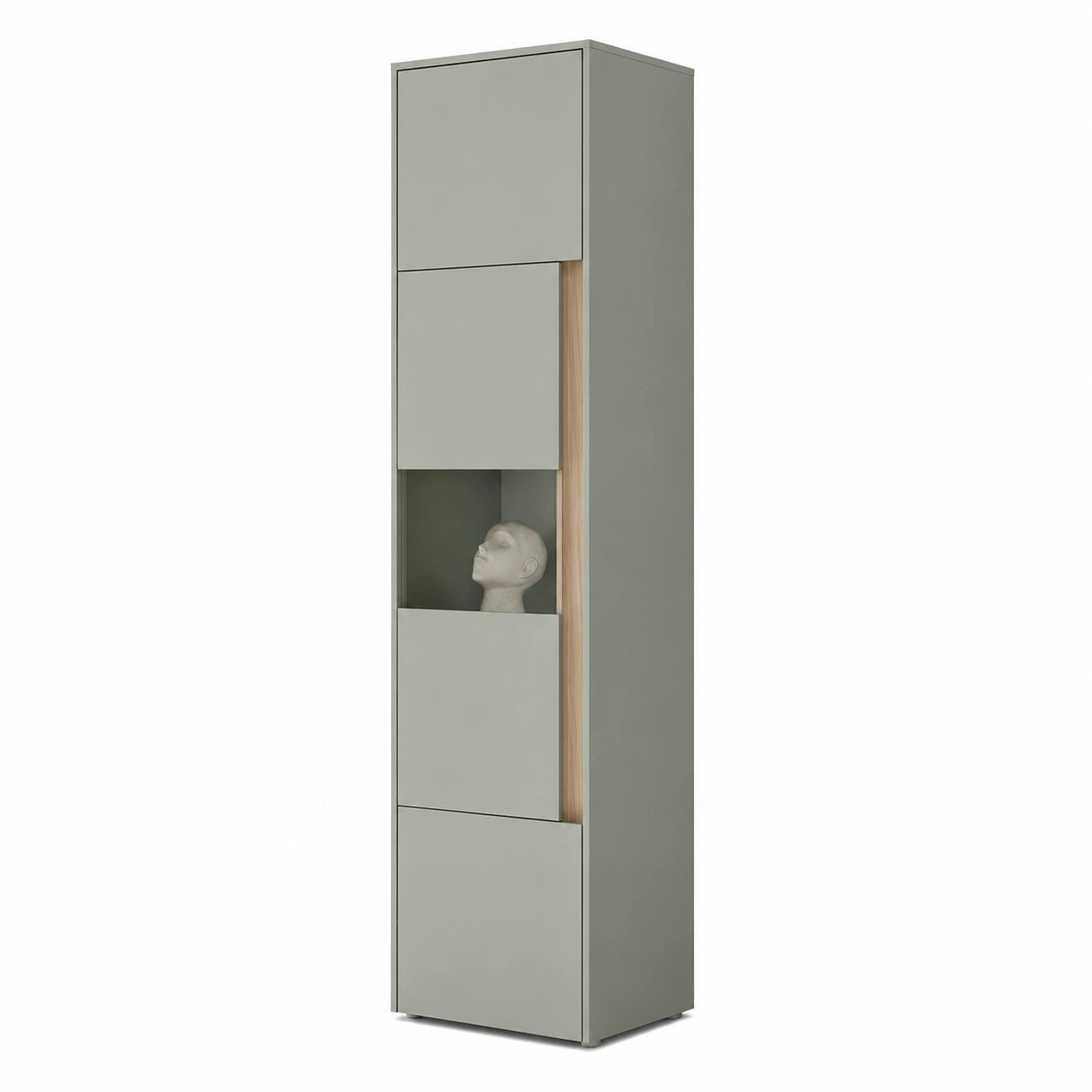 Schrank – 50 cm, mit mehreren Türen, aus Eichenholz, Grün, für Esszimmer und Wohnzimmer