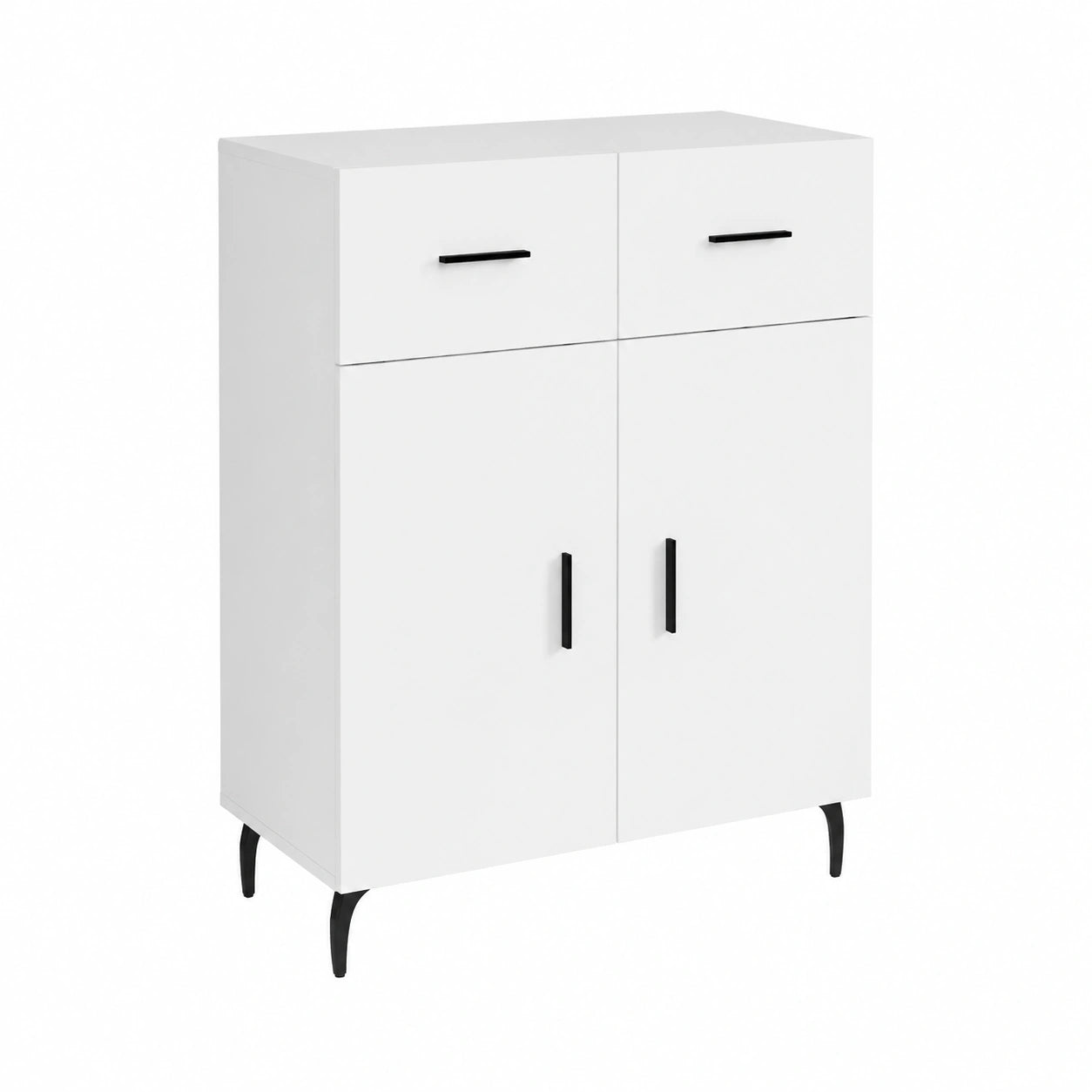Sideboard – 69,5 × 34 × 90 cm, mit Stauraum, aus Holzwerkstoff, Weiß, für Esszimmer, Wohnzimmer und Büro