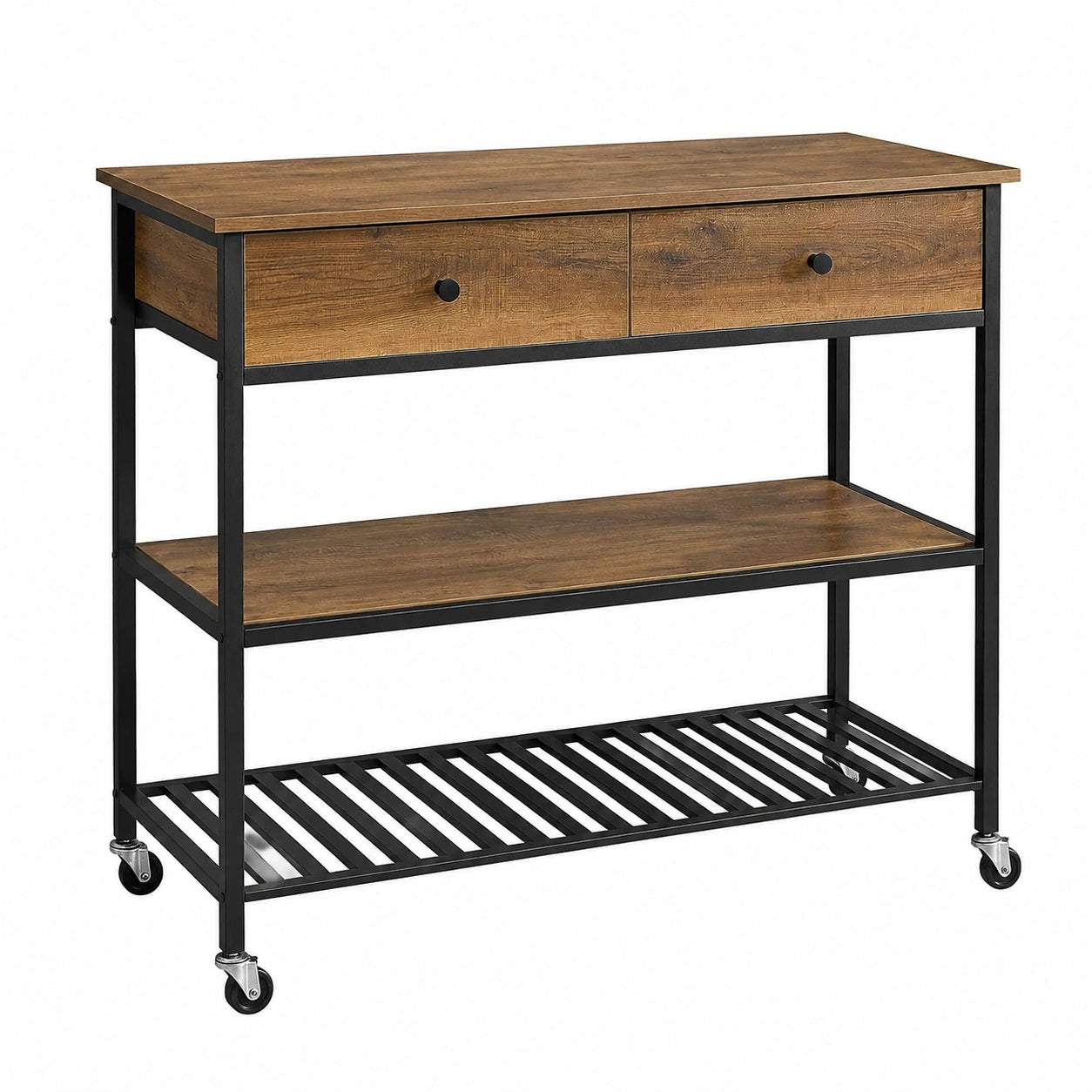 Küchenwagen – 100 × 93 × 45 cm, Industriestil, mit Schubladen, mit Ablagen