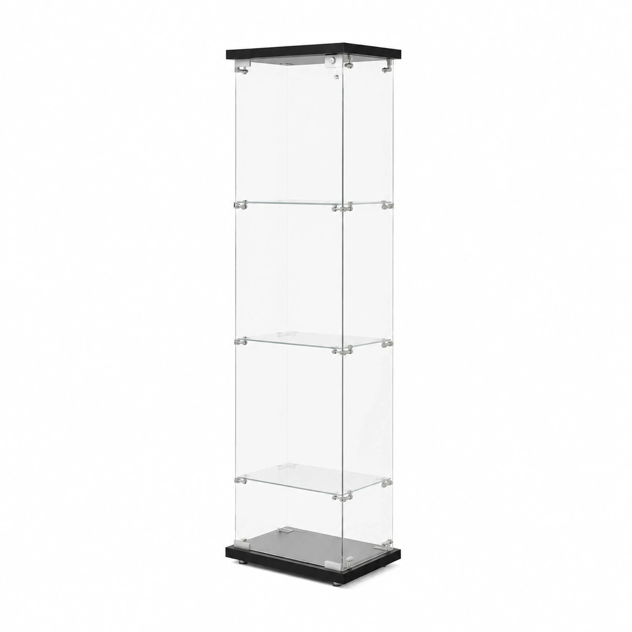 Glasvitrine – 164 × 42,5 × 36,5 cm, aus Glas, Schwarz