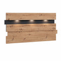 Wandregal – 202 × 93 × 26 cm, mit LED-Beleuchtung, aus Eichenholz, Artisan-Eiche