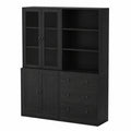 Bücherregal – 180 cm, Schwarz, für Esszimmer, Küche und Wohnzimmer
